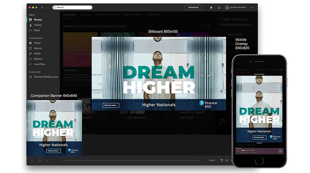 BTEC Higher Nationals 2020 Spotify Ads